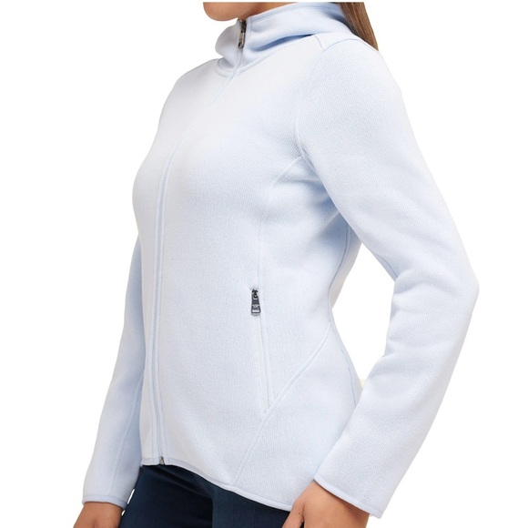 Andrew Marc Light Blue Knit Zip-Up - Picture 9 of 10